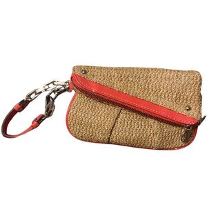 Jennifer Lopez  Wristlet. Summer Clutch Chain Strap Snap Close Faux Leather Trim